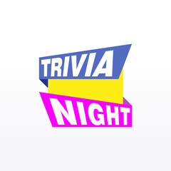Trivia Night labels banners vector ribbon design template. Banner sale tag. Market special offer discount label