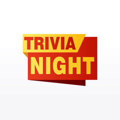 Trivia Night labels banners vector ribbon design template. Banner sale tag. Market special offer discount label