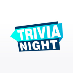 Trivia Night labels banners vector ribbon design template. Banner sale tag. Market special offer discount label