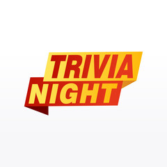 Trivia Night labels banners vector ribbon design template. Banner sale tag. Market special offer discount label