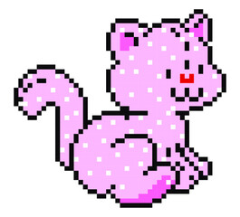 Obraz premium Cat pixel art on white background.