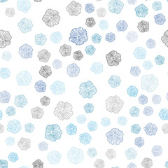 Light Blue, Green vector seamless abstract backdrop with flowers.