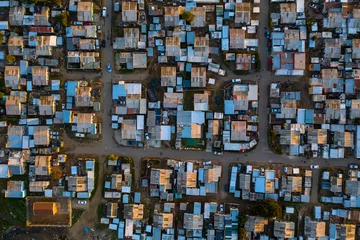 Fotobehang Afrika Aerial view of a township near Cape Town, South Africa  © Ahturner