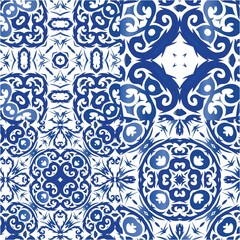 Ethnic ceramic tiles in portuguese azulejo.