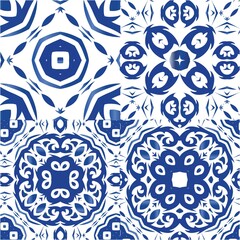 Ethnic ceramic tiles in portuguese azulejo.