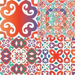 Ethnic ceramic tiles in mexican talavera.