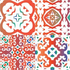 Antique ornate tiles talavera mexico.