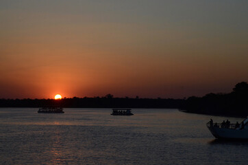 sunset over the river