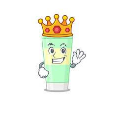 A Wise King of cleansing foam mascot design style with gold crown
