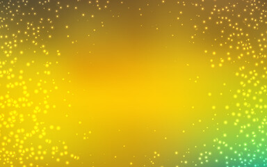 Dark Green, Yellow vector texture with milky way stars.