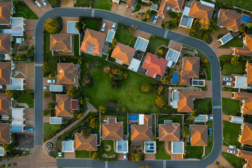 Aerial view of a planned community near Cape Town, South Africa