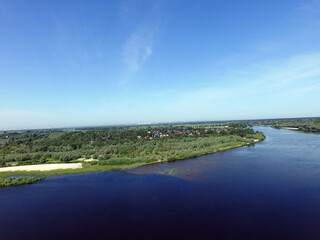 Obraz premium Aerial view of the saburb landscape (drone image). Near Kiev