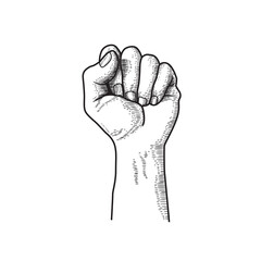 hands clenched with drawing style 