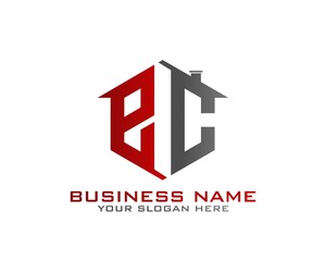 Fototapeta premium Initial E C abstract logo template vector