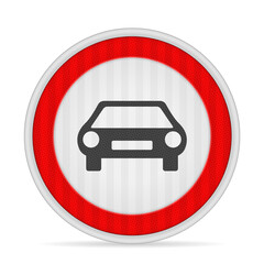 No vehicles road sign