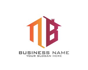 Initial N B abstract logo template vector