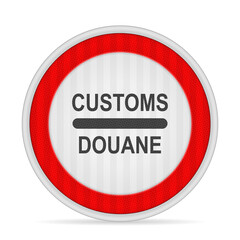 Customs road sign
