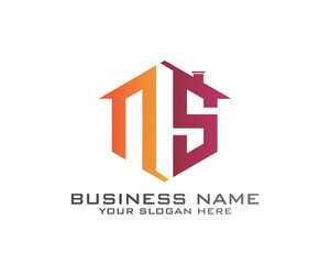 Initial N S abstract logo template vector