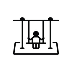 Black solid icon for swing