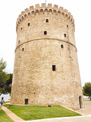 Fototapeta na wymiar salonica city white tower monument greece