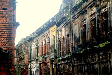 Sonargaon, Bangladesh - October 2, 2019 -  a photograph of a very old building of an ancient city called Panam city, Old architectural heritage in Asia. Situated at Sonargaon, Narayanganj, Bangladesh.