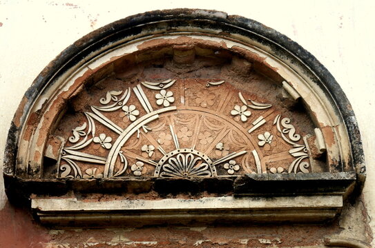Old vintage earthenware wall ruined house in Panam Nagor. An ancient historical city, Sonargaon, Bangladesh. Historical buildings which were built centuries ago during the time of Baro-Bhuyan 