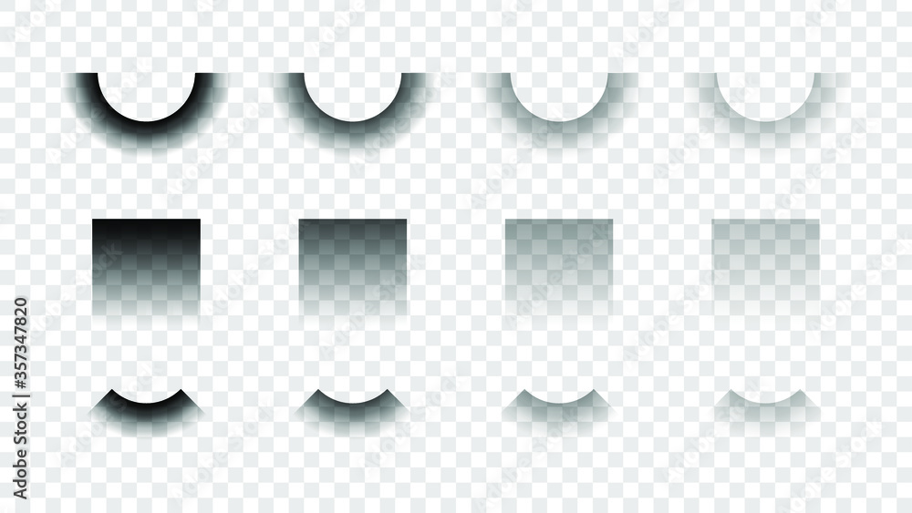 Poster set collection vector transparent overlay black soft shadows template design elements