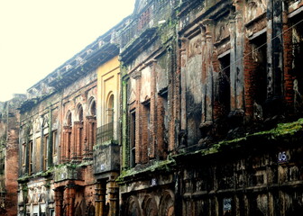 Fototapeta premium Sonargaon, Bangladesh - October 2, 2019 - a photograph of a very old building of an ancient city called Panam city, Old architectural heritage in Asia. Situated at Sonargaon, Narayanganj, Bangladesh.
