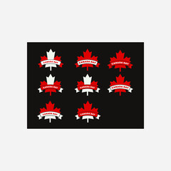 canada day vector icon templet