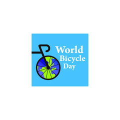 world bicycle day vector icon templet.