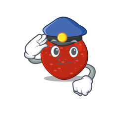 Police officer cartoon drawing of peperoni wearing a blue hat