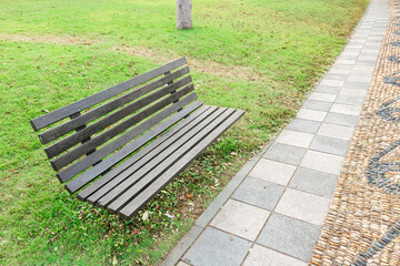 wooden bench in the park