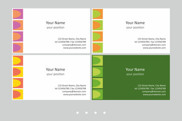 Set of simple multicolor business card templates.