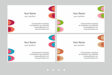 Set of simple multicolor business card templates.