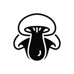 Black solid icon for mushroom