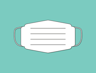 Simple Mouth Mask, Medical Mask, Surgical Mask Vector in Flat Style - 357351653