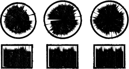 Grunge post Stamps Collection, Circles. Banners, Insignias , Logos, Icons, Labels and Badges Set . vector distress textures.blank shapes.