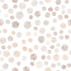 Dark Orange vector seamless doodle layout with flowers.