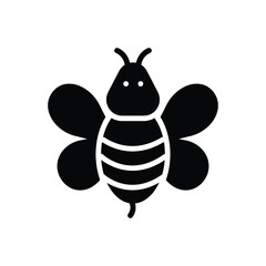 Black solid icon for bee