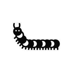 Fototapeta na wymiar Black solid icon for caterpillar