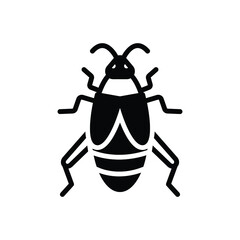 Black solid icon for cricket