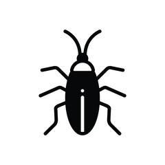 Black solid icon for cockroach