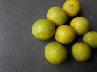 lemon on a black background