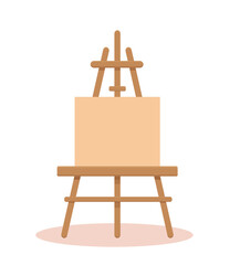 Canvas with easel vector illustration.