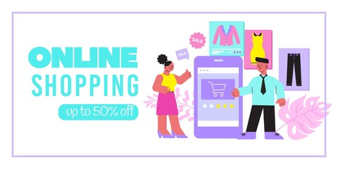 Fototapeta premium Online Shopping Banner 