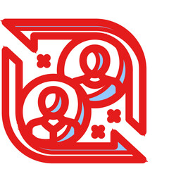 vector illustration of a red and white icon