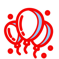 red and white balloon icon