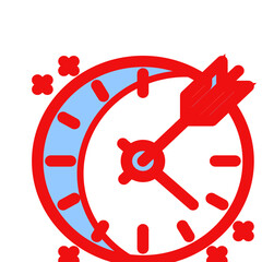 red alarm clock icon for web and app