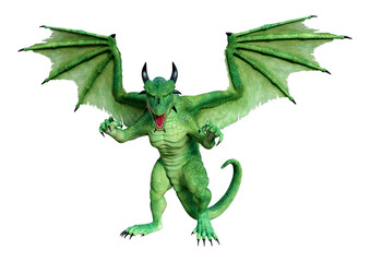 Obraz premium 3D renderowania Bajkowy smok na białym tle