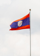 Laos flag in the blue sky